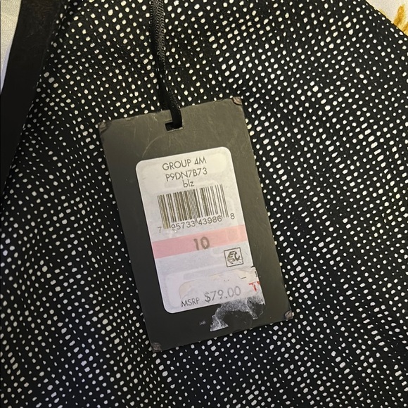 NWT DKNY Asymmetrical Skirt - Black, White, and Blue Floral - Picture 4 of 8